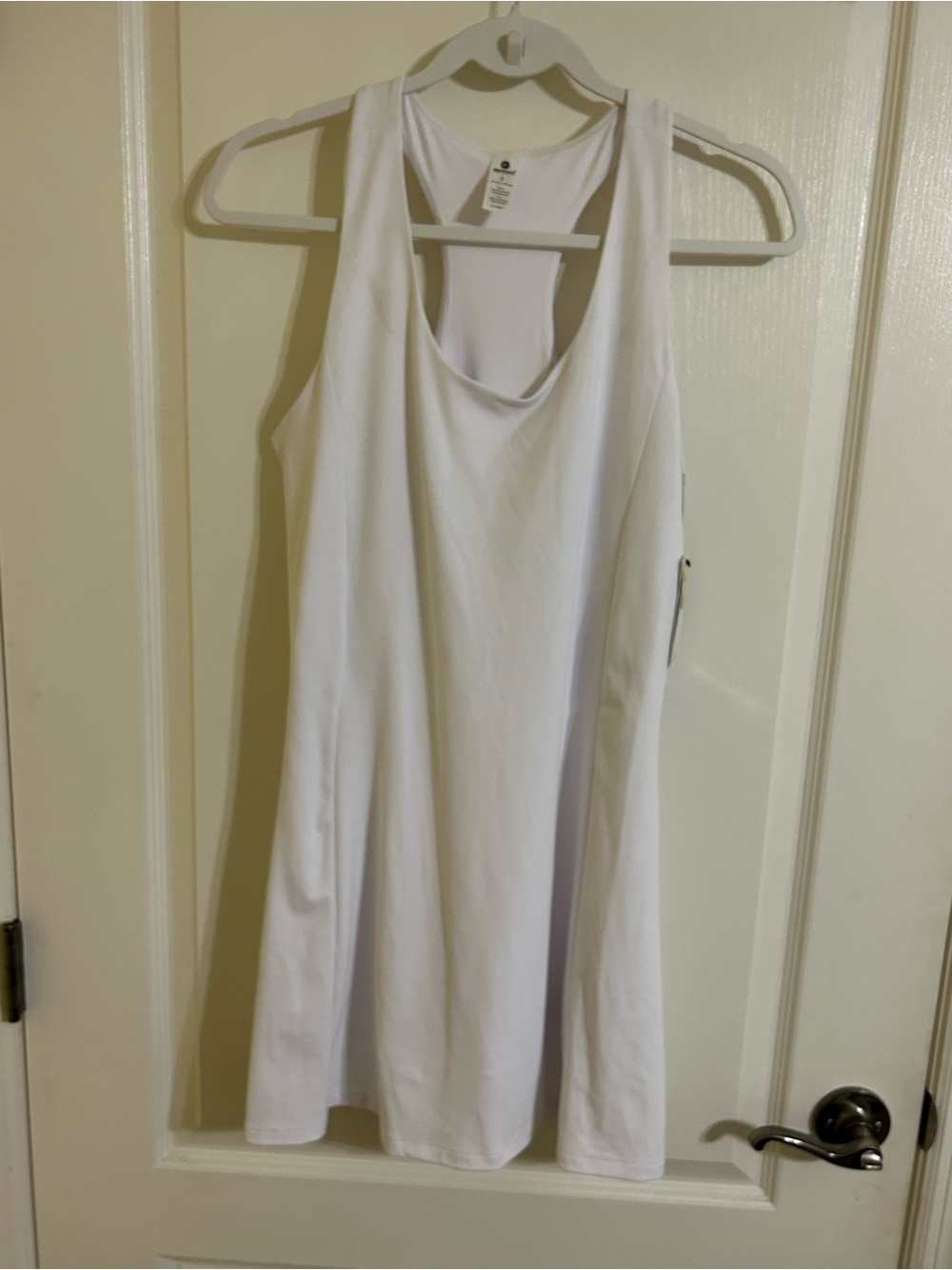 90 Degree By Reflex White Racerback Active Dress Large NWT